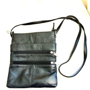 🔥🔥 Small Genuine Black Leather Crossbody Bag